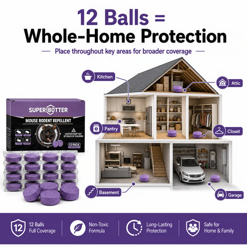 🐭 12-Pack Rodent Repellent Balls – Natural Pest Control for Home, Garage & Garden