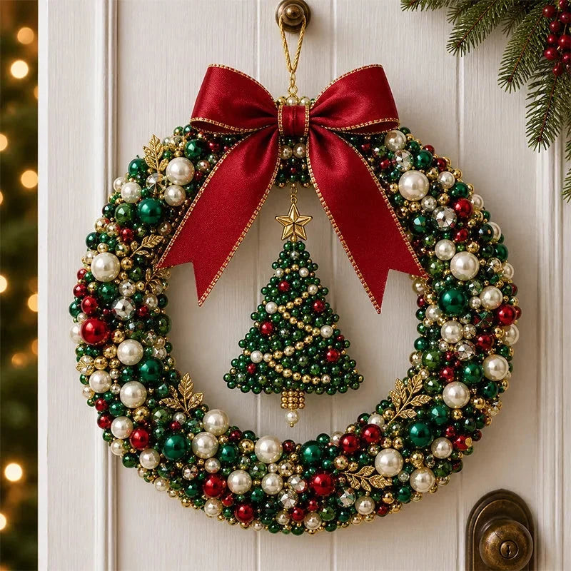 DIY Christmas Pearl Beaded Wreath Kit 🌟